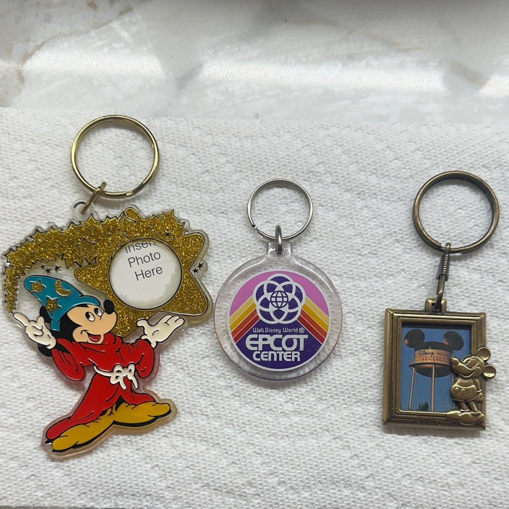 Vintage Disney Parks "Legacy Icons" Keychain Bundle – 3-Piece Set